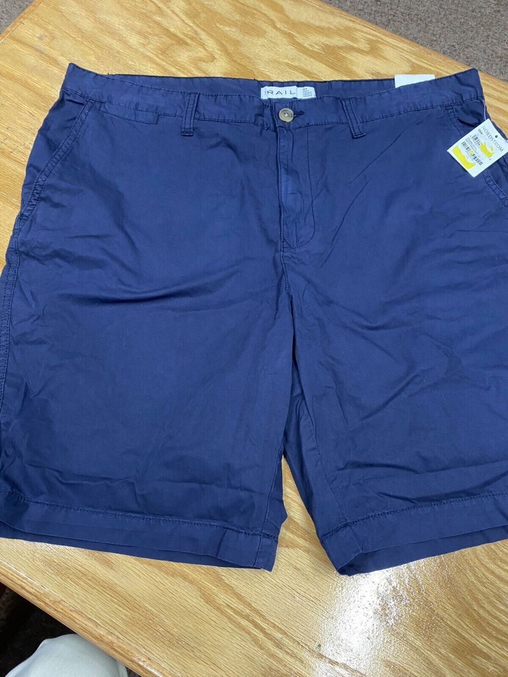 The Rail Twill Chino Shorts Men's 38 Blue Slim Fit Slash Pockets Flat Front A37